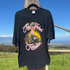 Red Naked Radio biker Atv Chic Y2k Short Sleeve Tee XL